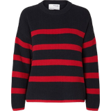 Selected 10 Overdele Selected Bloomie Striped Knitted Jumper - Dark Sapphire