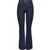 Bomuld - Dame Jeans Only Flared Fit High Waist Jeans - Blue/Dark Blue Denim