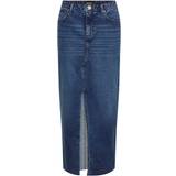 Dame - Knapper Nederdele Pieces Jessie Denim Skirt - Medium Blue Denim