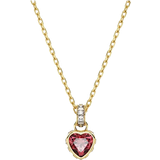Rød Smykker Swarovski Stilla Pendant Necklace - Gold/Red/Transparent