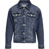Jakker Only Spread Collar Jacket - Blue/Medium Blue Denim (15201030)