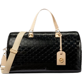 Michael Kors Sort Duffeltasker & Sportstasker Michael Kors Grayson Extra-Large Logo Embossed Patent Weekender Bag - Black