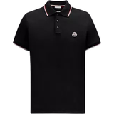 Moncler Slim Overdele Moncler Logo Patch Polo Shirt - Black