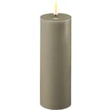 Beige - Kunstharpiks Lysestager, Lys & Dufte Deluxe Homeart Real Flame Sand LED-lys 15cm