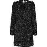 7,5 - Paillet - Sort Tøj Selected Sequin Mini Dress - Black