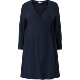 26 - 38 - Dame Kjoler Tommy Hilfiger Curve Fit And Flare Wrap Dress DESERT SKY UK22