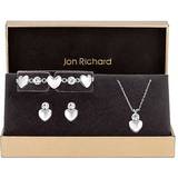Jon Richard Smykker Jon Richard Silver Plated And Polished Heart Trio Set Gift Boxed