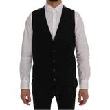 Dolce & Gabbana Sort Tøj Dolce & Gabbana Black STAFF Cotton Rayon Vest IT50