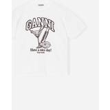 Ganni Off-Shoulder Tøj Ganni Future Heavy Cocktail Drop Shoulder T-shirt Bright White
