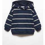 Mango Lynlås Børnetøj Mango Baby Sea Striped Hooded Sweatshirt, Navy