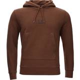 C.P. Company Brown Cotton Hooded Sweatshirt with Logo