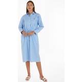 Tommy Hilfiger 14 Kjoler Tommy Hilfiger TH Monogram Stripe Relaxed Midi Shirt Dress BOLD STRIPE/ BLUE SPELL