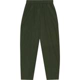 Ganni Grøn - Lang Tøj Ganni Cotton Crepe Elasticated Curve Pants F8924 Kombu Green Grøn