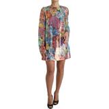 Multifarvet - One Size Kjoler Dolce & Gabbana Multicolor Floral Sequined Shift Mini Dress IT40