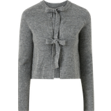 Alpaka - One Size Tøj Object Parvi Cropped Reversible Cardigan - Medium Grey Melange