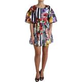 Multifarvet - One Size Kjoler Dolce & Gabbana Multicolor Striped Floral Print Mini Dress IT42