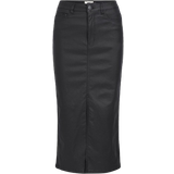 Midinederdele Object Naya Coated Midi Skirt - Black