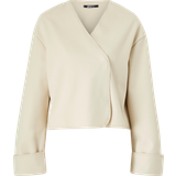 32 - Dame - Oversized Overtøj Gina Tricot Blanket Stitch Jacket - Almond Milk