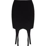 Balmain Dame Nederdele Balmain Fringed Asymmetrical Skirt - Black