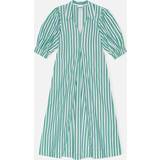 Ganni Stribede Tøj Ganni Striped Organic Cotton Maxi Dress 40/UK Green
