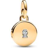 Pandora Guld Charms & Vedhæng Pandora Openable & Engravable Love Locket Dangle Charm - Gold/Transparent
