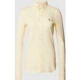 Polo Ralph Lauren Dame - Gul Tøj Polo Ralph Lauren Slim Fit Knit Cotton Oxford Shirt Woman Shirt Light yellow Cotton