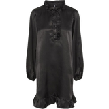 Satin Tøj Pieces Nessa Mini Dress - Black