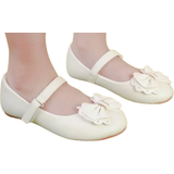 Hvid Lave sko Shein Preppy Mary Jane Flats For Girls, Bow Decor Outdoor Flats