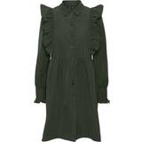 Dame - Grøn Kjoler Vero Moda Mella Short Dress - Green/Duffel Bag