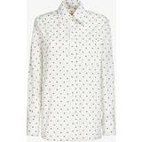 Marni Hvid Tøj Marni Womens Lily White Polka-dot Print Regular-fit Cotton Shirt