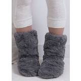 Dame Sko Totes Faux Fur Bootie Slipper Socks, 17.5cm x 26.7cm Grey