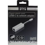 USB-C Netværkskort & Bluetooth-adaptere Deltaco USBC-1077