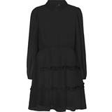 Polyester - Skjortekrave Kjoler Vero Moda Kaya Short Dress - Black
