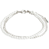 Pilgrim Perler Armbånd Pilgrim Baker Bracelet 3-in-1 Set - Silver/Pearls