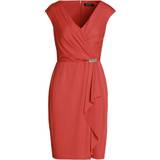 28 - Similisten Tøj Lauren Ralph Lauren Matte Jerseycktl Dress W/ Trim Kvinde Korte Kjoler hos Magasin Red Sunstone