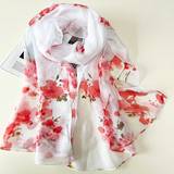 Blomstrede Tilbehør Shein 1pc Floral Printed Fashionable Chiffon Scarf For Women, Suitable For Four Seasons Daily Wear