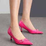 44 - Pink Højhælede sko Shein Women's Pink Fashionable Pointed Toe Stiletto Low Heel Shoes