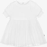 Babyer - Chiffon Børnetøj BOSS Girls White Pleated Chiffon Dress
