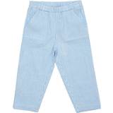 Bukser Børnetøj på tilbud Copenhagen Colors Seersucker Pants - Sky Blue w Cream Stripe
