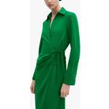 Mango Dame - Grøn Tøj Mango Wrap Shirt Dress Kvinde Midi Kjoler hos Magasin Green