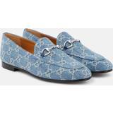 Gucci Blå Sko Gucci New Jordaan GG denim loafers blue