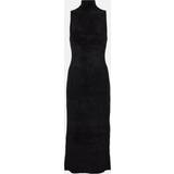 16 - Nylon Kjoler Proenza Schouler White Label Womens Black Lyndsey High-neck Knitted Maxi Dress