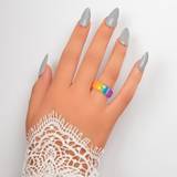Harpiks Ringe Shein 1pc Rainbow Design Resin Moon Ring For Women