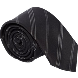 Stribede Slips Saint Laurent Silk Jacquard Tie - Black/Ivory