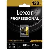 128 GB - Class 10 Hukommelseskort LEXAR Professional SDXC 280/210 MB/s Class 10 UHS-II U3 V60 1800x 128GB