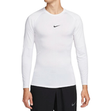Nike Hvid Overdele Nike Men's Pro Dri Fit Tight Long Sleeve Fitness Top - White/Black