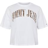 Tommy Hilfiger Leopard Tøj Tommy Hilfiger Jeans Plus Hvid og kortærmet T-shirt med leopardprint