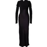 Topshop Lange kjoler Topshop Sort maxikjole med lange ærmer jersey og satin-Black