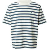 Abercrombie & Fitch Løs Tøj Abercrombie & Fitch Kraftig stribet t-shirt med logoikon hvid/blå