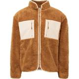 Topman Gyldenbrun jakke imiteret lammeskind med nylon-paneler-Neutral